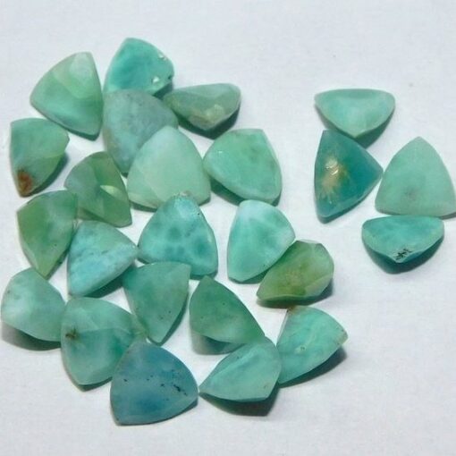 Natural Larimar Faceted Trillion Cut Gemstone