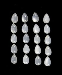 3x4mm Natural White Moonstone Smooth Pear Cabochon