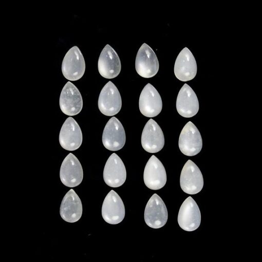 3x4mm Natural White Moonstone Smooth Pear Cabochon