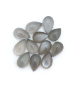 3x5mm Natural Gray Moonstone Smooth Pear Cabochon