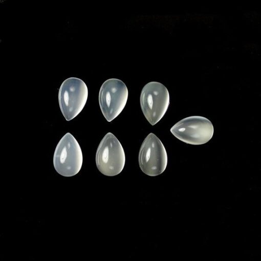 3x5mm Natural White Moonstone Smooth Pear Cabochon