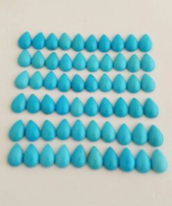 3x5mm Natural Sleeping Beauty Turquoise Smooth Pear Cabochon