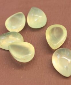 4x5mm Natural Prehnite Smooth Pear Cabochon