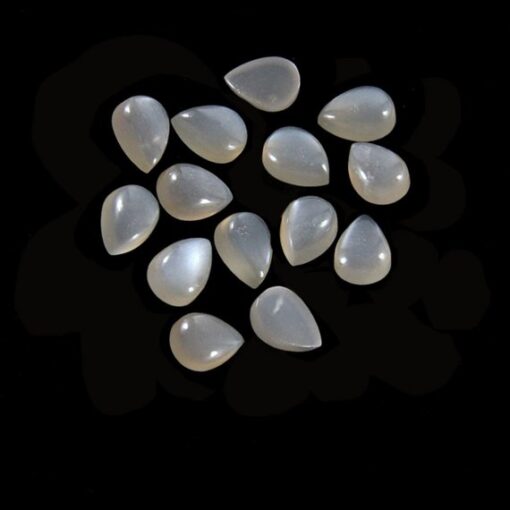 4x5mm Natural Gray Moonstone Smooth Pear Cabochon