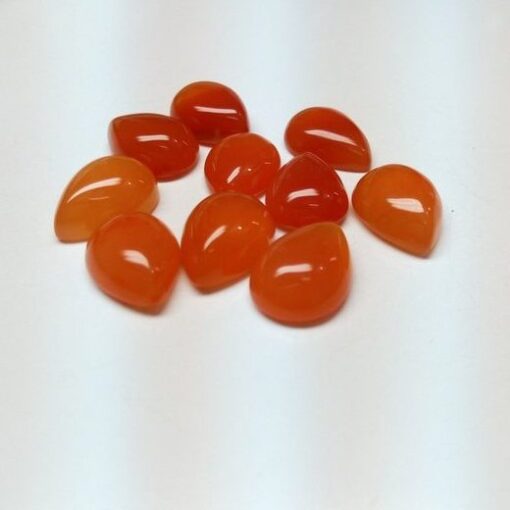 4x5mm Natural Carnelian Smooth Pear Cabochon