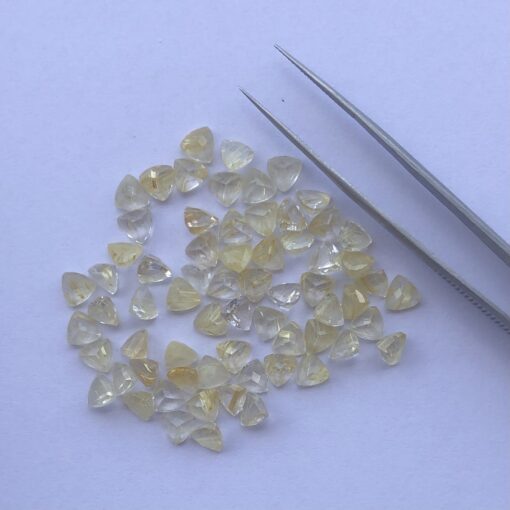 6mm Natural Golden Rutile Trillion Cut Gemstone