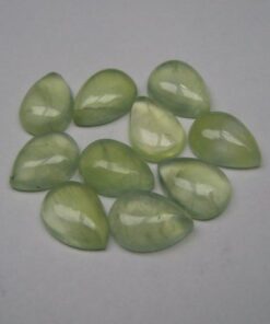 4x6mm Natural Prehnite Smooth Pear Cabochon