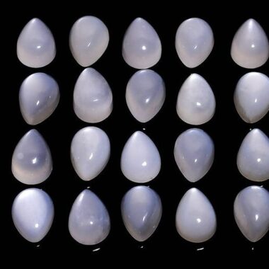 4x6mm Natural White Moonstone Smooth Pear Cabochon