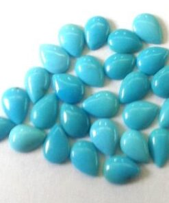4x6mm Natural Sleeping Beauty Turquoise Smooth Pear Cabochon