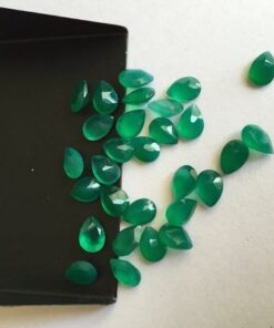 6x4mm green onyx pear cut