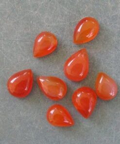 4X6mm Natural Carnelian Smooth Pear Cabochon