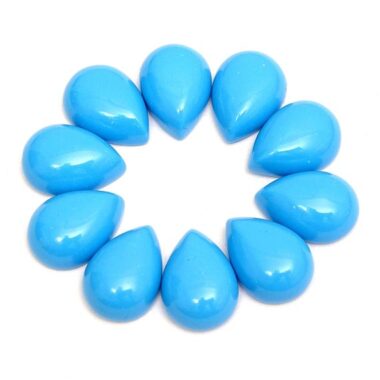 8x6mm Natural Sleeping Beauty Turquoise Smooth Pear Cabochon