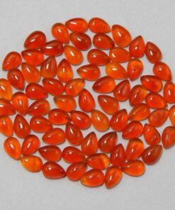 5x7mm Natural Carnelian Smooth Pear Cabochon