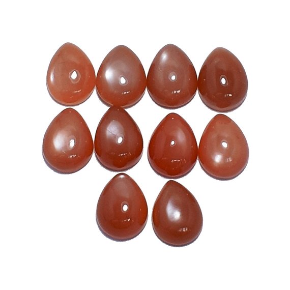 9x7mm Natural Peach Moonstone Smooth Pear Cabochon 9x7mm Natural Peach Moonstone Smooth Pear Cabochon
