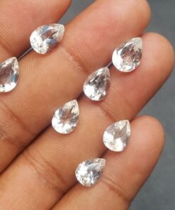 7x9mm white topaz pear cut