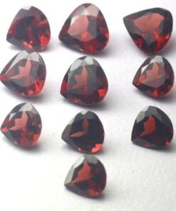 8mm red garnet heart cut