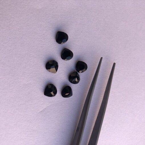 6mm Natural Black Spinel Heart Cut Gemstone