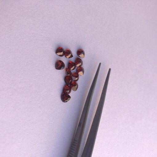 4mm red garnet heart cut