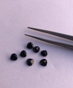 4mm Natural Black Spinel Heart Cut Gemstone