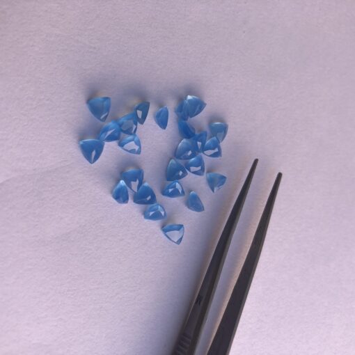 5mm blue chalcedony trillion cut