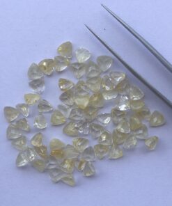 6mm Natural Golden Rutile Trillion Cut Gemstone