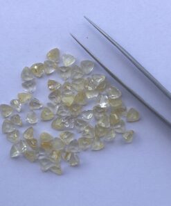 7mm Natural Golden Rutile Trillion Cut Gemstone