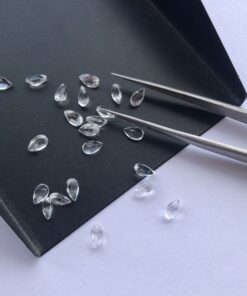 6x4mm Natural Crystal Quartz Pear Cut Gemstone