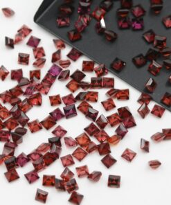 2mm red garnet square cut