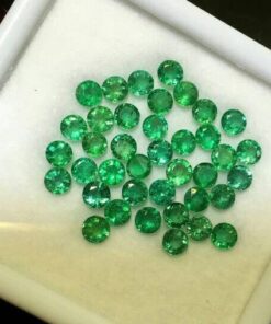 3mm zambian emerald round cut