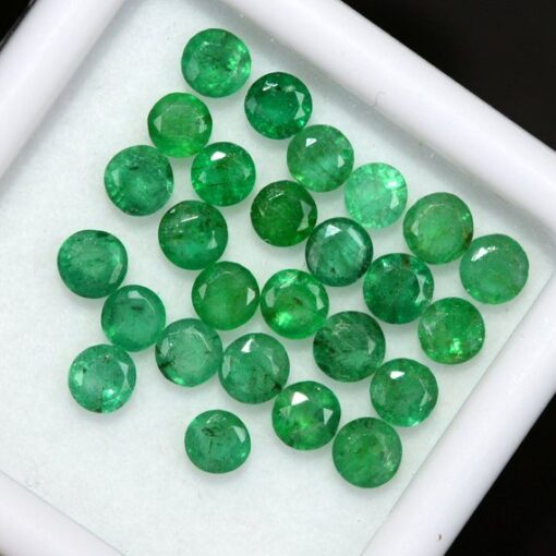 5mm zambian emerald round cut