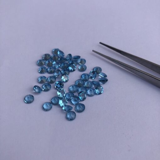 2.5mm swiss blue topaz round cut