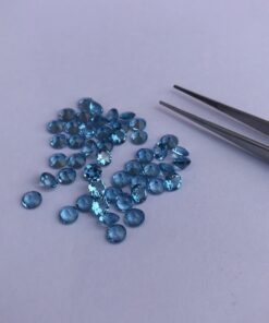 3.5mm swiss blue topaz round cut