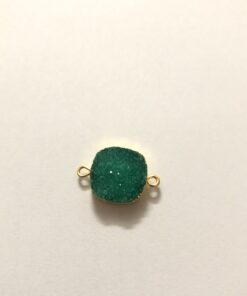 10mm green druzy cushion