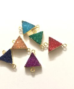 10mm multi color druzy triangle