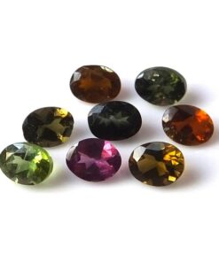 12x10mm Natural Multi Tourmaline Faceted Oval Cut Gemstone