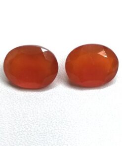 12x10mm Natural Carnelian Faceted Oval Cut Gemstone