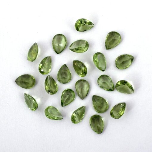 12x10mm Natural Peridot Faceted Pear Cut Gemstone