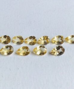 12x10mm Natural Citrine Faceted Pear Cut Gemstone