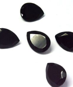 12x10mm Natural Black Onyx Faceted Pear Cut Gemstone