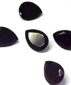 12x10mm Natural Black Spinel Faceted Pear Cut Gemstone
