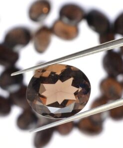 12x10mm Natural Smoky Quartz Faceted Oval Cut Gemstone