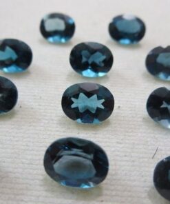 12x10mm Natural London Blue Topaz Faceted Oval Cut Gemstone