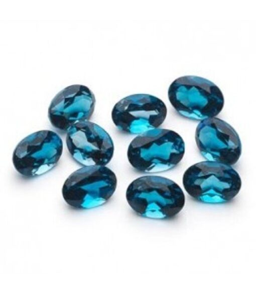 14x10mm Natural London Blue Topaz Faceted Oval Cut Gemstone