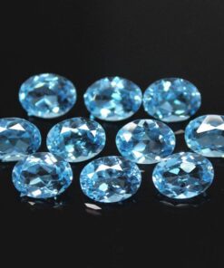 14x10mm Natural Swiss Blue Topaz Faceted Oval Cut Gemstone
