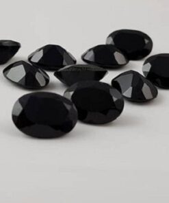 14x10mm Natural Black Spinel Faceted Oval Cut Gemstone