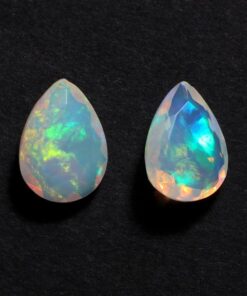 14x10mm Natural Ethiopian Opal Faceted Pear Cut Gemstone
