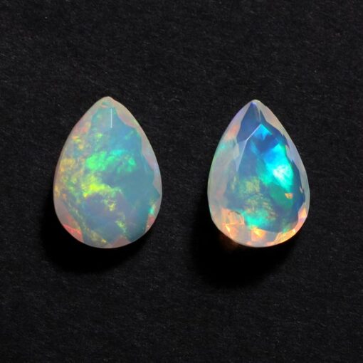 14x10mm Natural Ethiopian Opal Faceted Pear Cut Gemstone