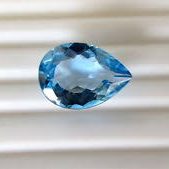 14x10mm Natural Swiss Blue Topaz Faceted Pear Cut Gemstone