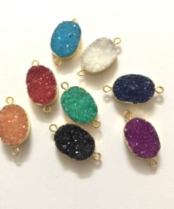 10x14mm multi color druzy Oval