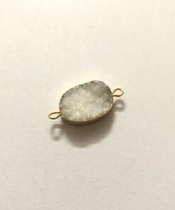 10x14mm white druzy oval